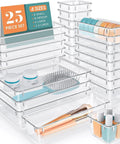 Sweet Clear Drawer Organizers, Slick Non Toxic Plastic Bins For Makeup And Vanity Gear, 25 piece set with various sizes
