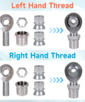 Left and right hand threaded components of Ready To Roll 1 25 Inch Threaded Heim Joints Rod End Kit Built Tough With Heavy Duty Chromoly Steel.