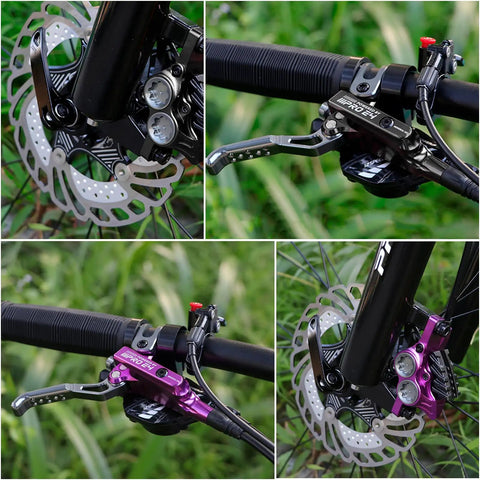 Beefy E4 Hydraulic Disc Brake Set With 4 Piston MTB Brakes 641N Front Dry Stop 516N Rear Dry Stop on mountain bike wheel