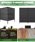 Outdoor Privacy Screens 42 Inch High By 38 Inch Wide Three Panels Black Metal Fence Panels for garden installation examples