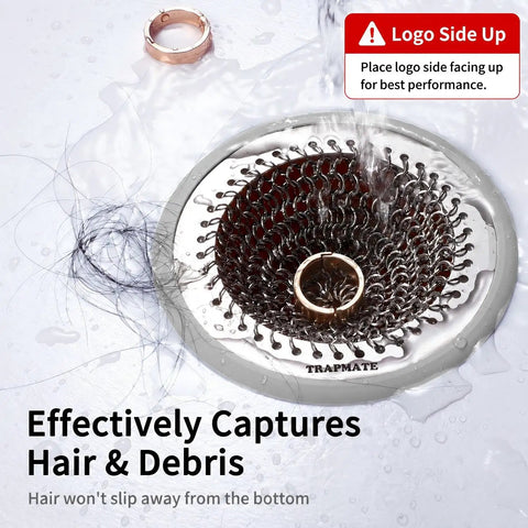 Premium Shower Drain Hair Catcher And Clog Prevention Protector Fits All Us Standard Flat Drains with stainless mesh design.