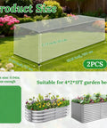 Product dimensions for Two Pack Garden Netting For Raised Beds 4.3x2ft Ultra Fine Mesh Plant Covers With Drawstring