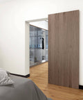 Concealed Wall-Mount Sliding Barn Door Hardware With Soft Close Trackless No Floor Track System For Modern Homes Fits Opening Width 30 To 34 Inches 38-Inch Door, installed view