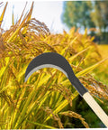 Long Handle Manganese Steel Scythe For Gardening And Weeding, Dope Grip Outdoor Farm Tool slicing through wheat field