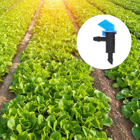 100 Pack 2 GPH Drip Emitter Flag Drippers For Garden Lawn Vegetables Easy Install Irrigation System Parts With 4mm And 7mm Hose Connectors Blue Durable Plastic
