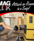 Man using 4 Inch Magnetic Dust Collection Quick Connect Fittings Starter Kit For Fast No Fuss Hose Swaps Between Saws Planers And Machines