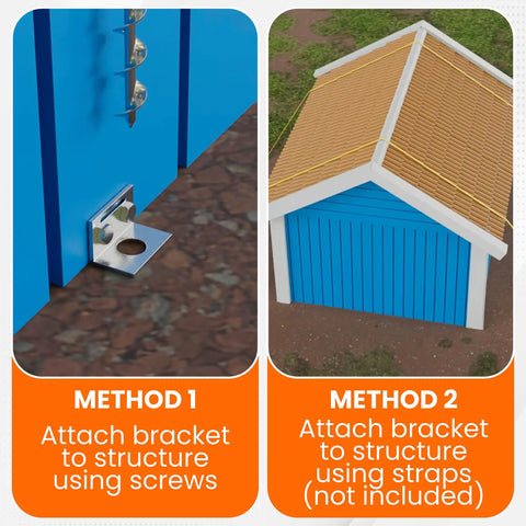Built To Last And Tough As Nails 40 Inch Ground Anchors Set Of 4 With Brackets And Drill Bit For Mobile Homes Sheds Swing Sets And Play Structures Easy To Install With Your Drill And The Included Bit