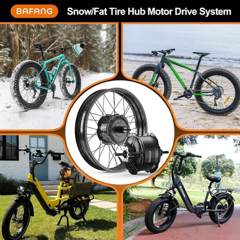Heavy Duty Ebike Conversion Kit For 26 Inch Fat Tire Bikes With 48V 1000W Rear Hub Motor And SW2 M58 Display No Battery Included, featuring snow and sand terrain.