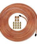 Quarter Inch Brake Line Kit 25 Ft Upgraded Copper Coated Flexible Brake Line Tube Roll With 16 Inverted Flare Fittings display