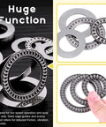 24-piece thrust needle roller bearings with washers; chromium steel rollers, three types, collage view.