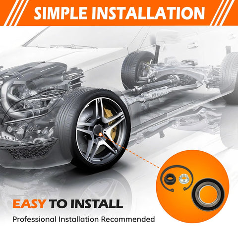 Diagram showing easy installation of Front Wheel Bearing Kit 510089 For Honda Civic 2006 To 2020 And Acura ILX 2013 To 2014.