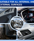Ultimate Car Scratch And Trim Restoration Kit For Plastic Vinyl And Rubber Quick 3 In 1 Coating application on car interior and exterior surfaces.