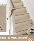 Non Slip Stair Treads For Wooden Steps 28x9 Inches Indoor Carpet Stair Runner Machine Washable Soft Polyester Mats TPE Backing
