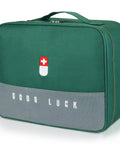 Grab And Go Empty First Aid Bag For Outdoor Use, multifunction emergency medical storage bag, green, side view