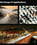 Various scenes showcasing effects of 52mm Variable ND Filter For Cameras With 1 To 9 Stops Light Reduction Ultra Slim Profile 18 Layer Coatings.