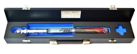 Pro Grade Heavy Duty Quarter Inch Digital Torque Wrench With Buzzer And LED Alerts, Interchangeable Head, ISO 6789 Certified With Calibration Certificate, Backlit LCD Shows Reached Torque, Battery Life, And Units Nm, Kg-Cm, In-Lb, Ft-Lb, CW CCW. in case