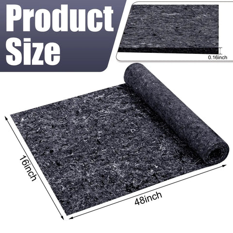 Three Piece Cotton Sound Insulation Blanket for Noise Reduction on Walls and Pipes Helps Kill Annoying Dishwasher Racket with Heavy Duty Acoustic Padding Measuring Sixteen by Forty Eight Inches to Keep Home Chillin - Rolled cotton soundproof mat with dimensions.