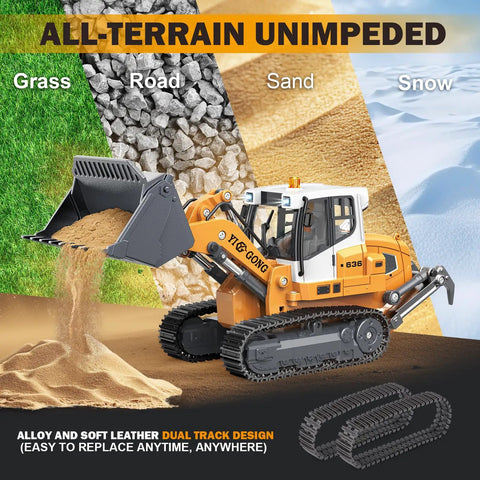 Grown Up Metal Mini Remote Control Loader With Lever Driven Digging System 1 to 1 Scale Full Channel Drive RC Digger on sand
