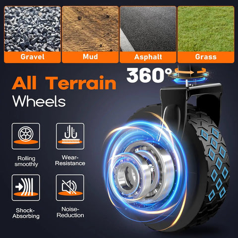 All terrain wheels for Lightweight Folding Wagon Cart With Wheels Portable Outdoor Utility Cart For Grocery Camping Shopping Beach