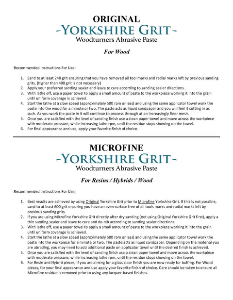 Instructions for Original Abrasive Paste For Wood And Resins Perfect For Finishing And No Fuss Sanding Prep Grit Breaks Down