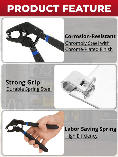 11 Piece Panel Fixing Clamps With Pliers For Auto Body Work Angled Reach Welding Clamps rust resistant chromoly pliers in hand