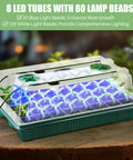 4 Pack Seed Starter Tray With Grow Light, 80 Cell Indoor Greenhouse Seed Starting Kit, Humidity Dome illuminated by LED lights