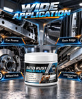 Hit The Garage And Fix That Rust Real Quick With Car Metal Rust Repair Paste And Brush 3 Pack shows rust repair application on car parts.
