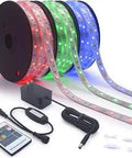 80 Feet 12V WiFi Music Sync RGB LED Strip Light IP65 Waterproof One Long Run Rope Lights with remote and controller