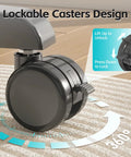 Close-up of a lockable M8 stem caster with a 360-degree swivel, designed for Top Shelf Standing Desk Casters With Lockable M8 Stem Rollers Built For Heavy Loads Roll Effortless On Any Office Setup Ditch Clunky Feet Today And Enjoy Pro Level Glide This Solid Four Pack Moves Like Butter And Holds Your Gear Secure.