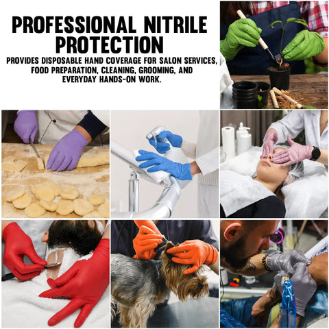 Top Shelf Heavy Duty Nitrile Barber Gloves Latex Free Box Of One Hundred Black for various salon tasks and everyday protection.