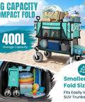 Heavy Duty 500 Lb Double Decker Wagon Cart With 9 Inch Balloon Wheels For Sand Collapsible Beach Cart on beach loaded with gear