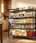 Beefy 5 Tier Rolling Wire Shelving Unit On Wheels 36 Inch Wide By 14 Inch Deep By 73 Inch High Adjustable Shelf Heights 1750 Lb Capacity Metal Garage Kitchen Pantry Storage Rack For Warehouse Use in kitchen with pantry items