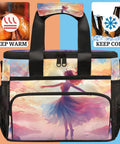 Insulated Picnic Backpack For Women And Men With Large Lunch Box featuring vibrant design and insulation, showing keep warm and cold signs.