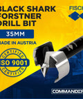 Built Tough 35Mm Forstner Drill Bit Made Of Heavy Duty Forged High Speed Steel For Precision Woodworking Projects, 35mm size.