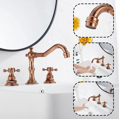 Check Out This Sweet Copper Two Handle Widespread Bathroom Faucet Fits 8 To 16 Inch Spread With Brass Body And Comes With Metal Pop Up