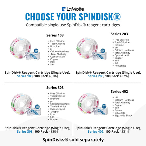 Haul This All In One Mobile Waterlink SpinTouch Photometer Lab Kit Straight To The Field And Get Nailed On Results With The Waterproof Carry Case Syringes Calibration Disk And USB Adapter For Boss Level Testing featuring various SpinDisk reagent cartridges for water testing.
