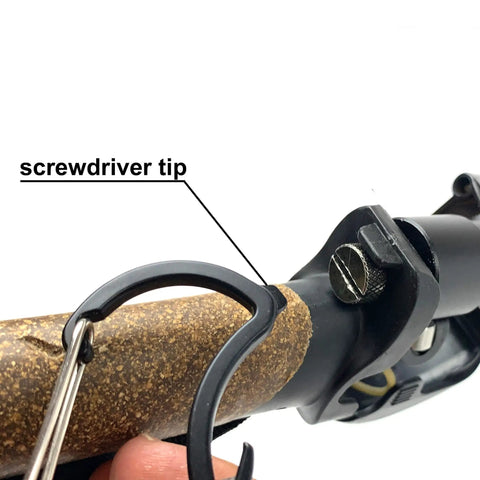 Close-up of screwdriver tip on Custom Engraved Firebiner 6 In 1 Fire Starter Carabiner Multitool For EDC Keychain With Utility Blade Bottle Opener Screwdriver And Emergency Tool Dope Survival Gear For Everyday Adventures