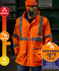 GloWear 8385 ANSI High Visibility 4-in-1 Reflective Safety Jacket with Removable Sleeves in cold weather work setting