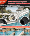 LOBIUTIYA pool heater regulator kit: metal spring regulator, brass valve core, and black threaded fitting.