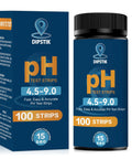 Easy At Home PH Test Strips For Urine And Saliva box and bottle, 100 paper strips, range 4.5-9.0, fast accurate readings
