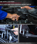 Mechanic using Half Inch Drive Socket Set 25-Piece SAE And Metric Impact Sockets With Ratchet Wrench for car repair