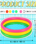 Inflatable Kiddie Pool With 50 Ball Set For Backyard Summer Water Play, 45 Inch Baby Pool With 50 Mini Balls, colorful design