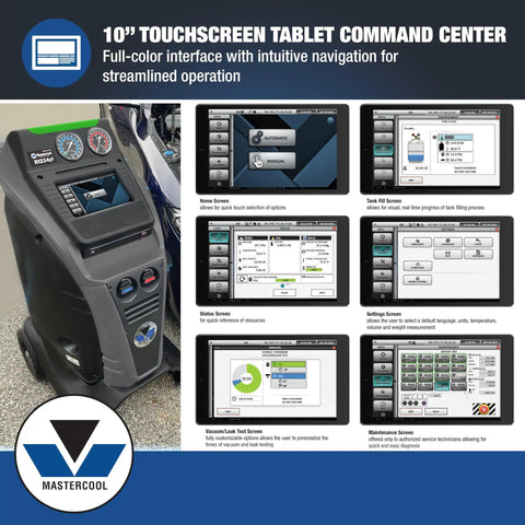 Real Deal Pro Setup R1234YF AC Recovery Recycling Machine For Hybrid EV Cars With Built In Refrigerant Identifier 10 inch touchscreen interface