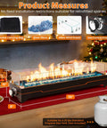 36 Inch Tabletop Propane Fire Pit With 50000 BTU Portable Gas Fireplace For Patio Hangs And Outdoor Use with glass guard