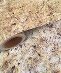 Granite Look Peel And Stick Vinyl Countertop Cover 36 By 144 Inch Self Adhesive Laminate with Venetian Gold finish on roll