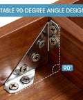 24 Pack Premium Stainless Steel Corner Brackets For Wood Furniture Heavy Duty Triangle Braces For Cabinets Tables Chairs And Drawers Includes 144 Screws To Reinforce 90 Degree Corners in use