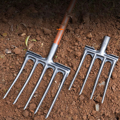 Beefy High Carbon Steel Digging Fork For Garden Use Heavy Duty Spading Tool on soil