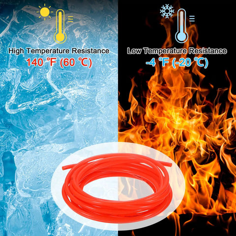 PU Pneumatic Tubing Hose 4mm ID by 6mm OD Red Polyurethane Air Hose temperature resistance illustration