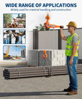 Worker using Beefy 1-1/2 Ton Manual Lever Chain Hoist with 10 Ft G80 Galvanized Chain, 3300 Lb Capacity on construction site