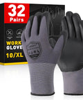 Micro Foam Nitrile Coated Work Gloves 32 Pairs Seamless Knit Nylon Touchscreen Ready Grip That Handles Wet And Oily Slips Like A Boss